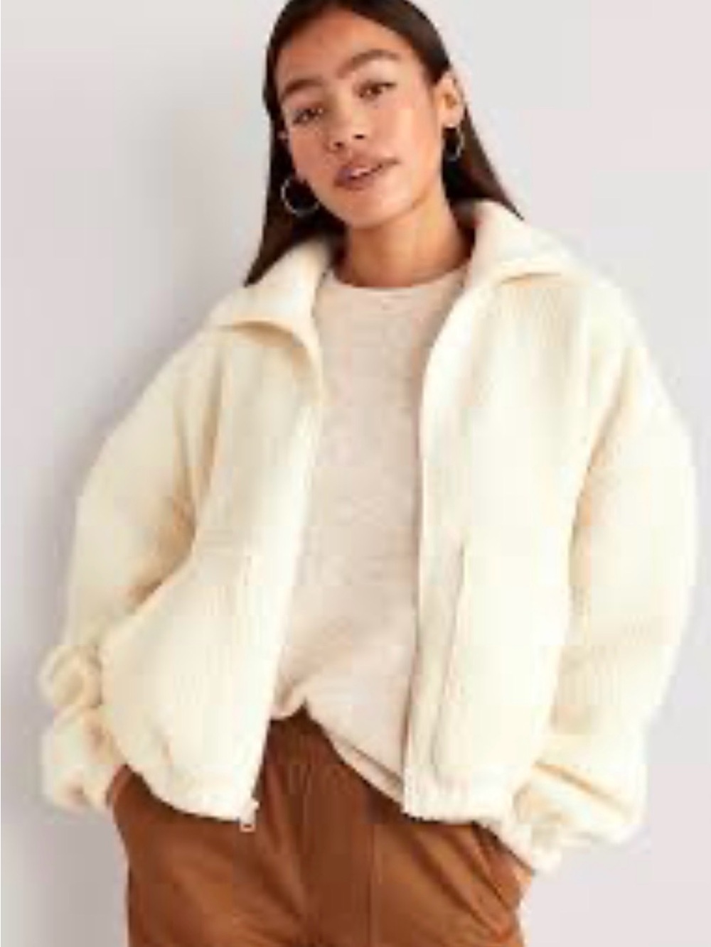 Old Navy Oversized Sherpa Full Zip Jacket, Size XXL